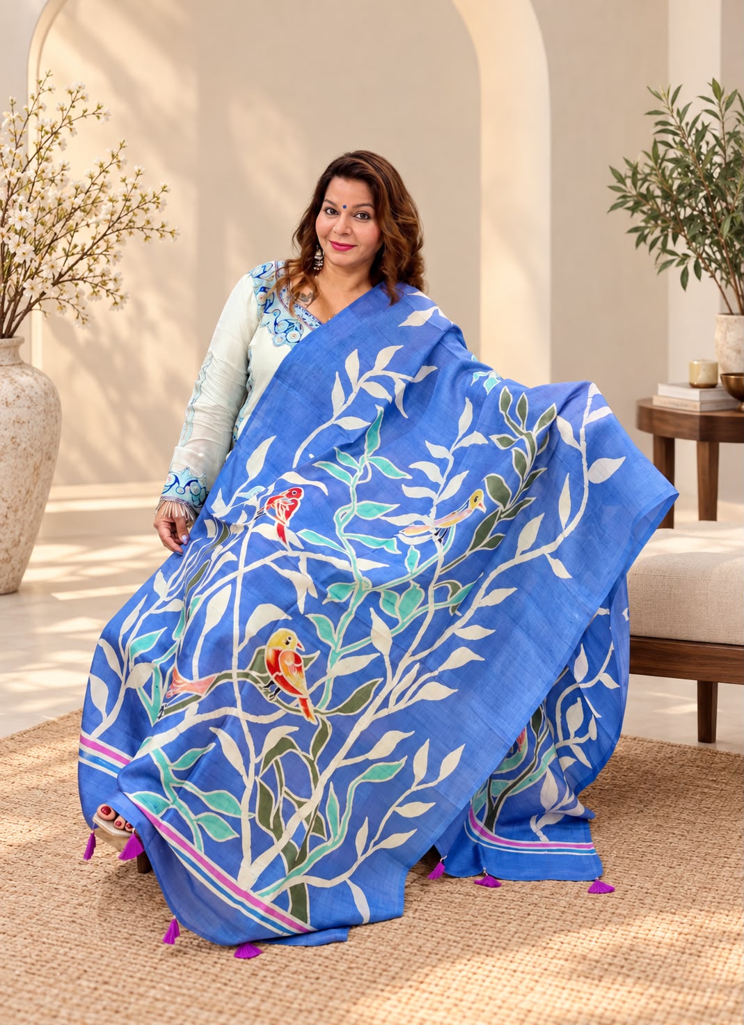 Model wearing Bluebird Canopy