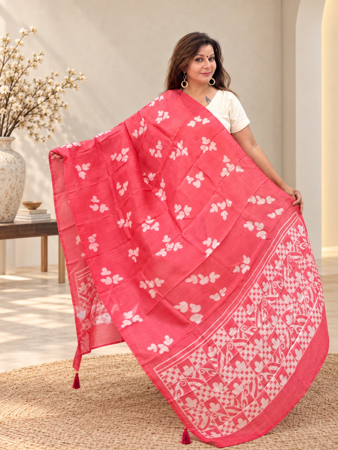 Model wearing Coral Blossom Lace