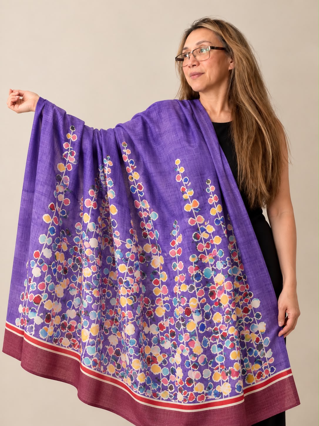 Model wearing Violet Confetti Vines